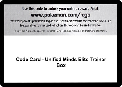 Image for Code Card - Unified Minds Elite Trainer Box - Pokemon