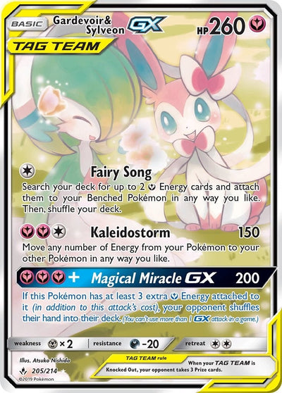 Gardevoir &amp; Sylveon GX (205) (Alternate Full Art) (SM - Unbroken Bonds) (205/214) 