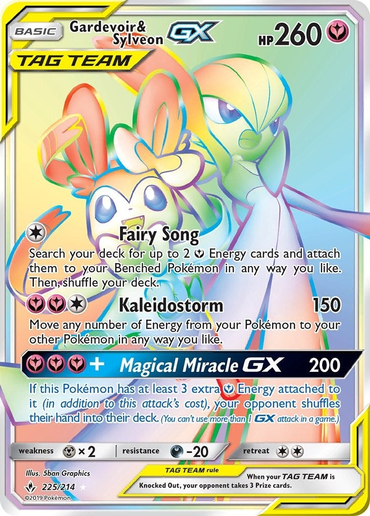 Gardevoir &amp; Sylveon GX (Secret) (SM - Unbroken Bonds) (225/214) 