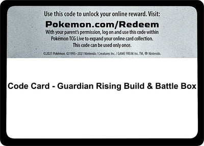 Image for Code Card - Guardian Rising Build & Battle Box - Pokemon
