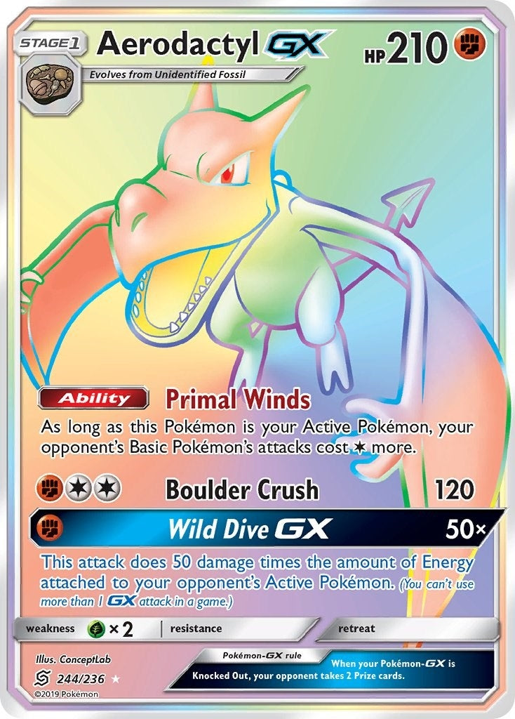Aerodactyl GX (Secret) (SM - Unified Minds) (244/236)