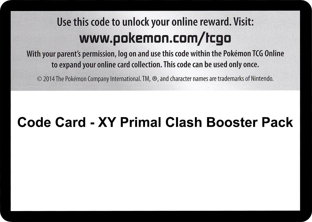 Image for Code Card - Primal Clash Booster Pack - Pokemon