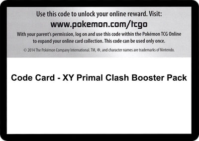 Image for Code Card - Primal Clash Booster Pack - Pokemon