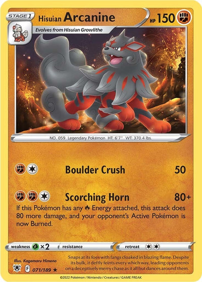 Image for Hisuian Arcanine (SWSH10: Astral Radiance) (071/189) - Pokemon