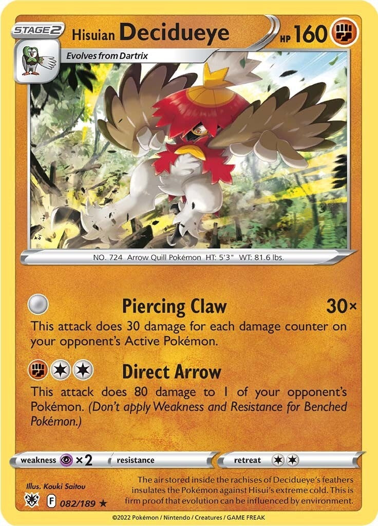 Image for Hisuian Decidueye (SWSH10: Astral Radiance) (082/189) - Pokemon