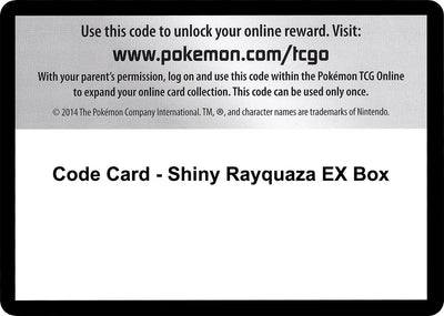 Image for Code Card - Shiny Rayquaza EX Box - Pokemon