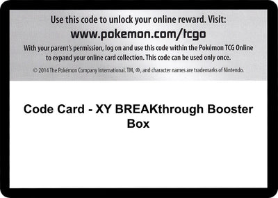 Image for Code Card - XY BREAKthrough Booster Box - Pokemon