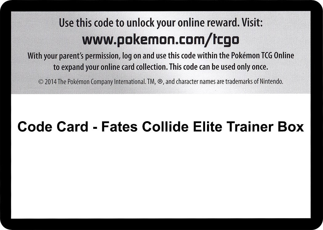 Image for Code Card - Fates Collide Elite Trainer Box - Pokemon