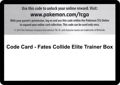Image for Code Card - Fates Collide Elite Trainer Box - Pokemon