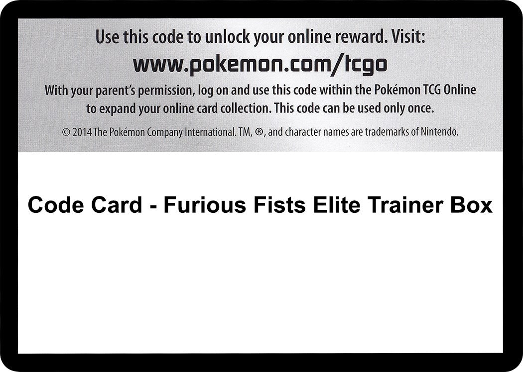 Image for Code Card - Furious Fists Elite Trainer Box - Pokemon