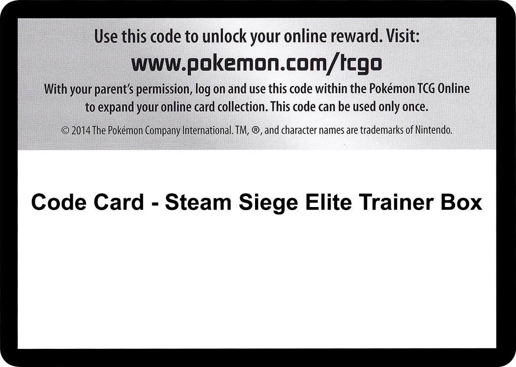 Image for Code Card - Steam Siege Elite Trainer Box - Pokemon