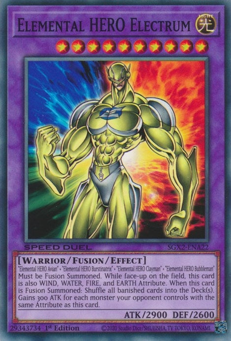 Image for Elemental HERO Electrum (Speed Duel GX: Midterm Paradox) (SGX2-ENA22) - YuGiOh