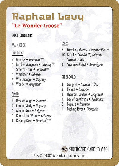 2002 Raphael Levy Decklist Card (World Championship Decks)