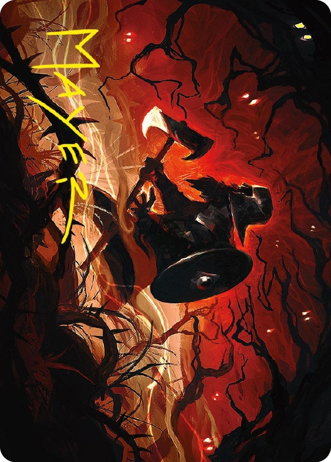 Gimli, Counter of Kills Art Card (44/81) (Gold-Stamped Signature) (Art Series: Universes Beyond: The Lord of the Rings: Tales of Middle-earth) (44)