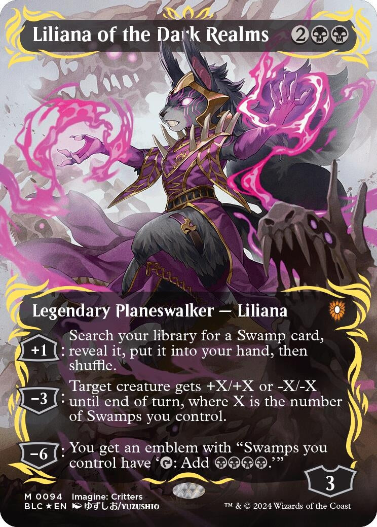 Liliana of the Dark Realms (Borderless) (Raised Foil) (Commander: Bloomburrow) (94)