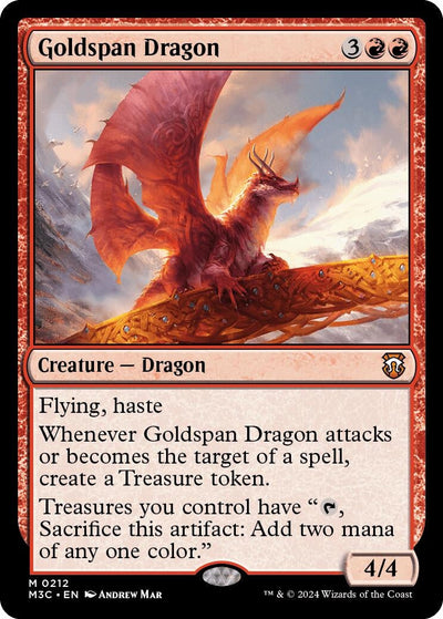 Goldspan Dragon (Ripple Foil) (Commander: Modern Horizons 3) (212)