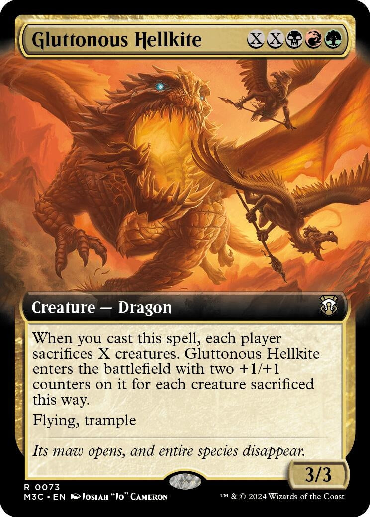 Gluttonous Hellkite (Extended Art) (Ripple Foil) (Commander: Modern Horizons 3) (73)