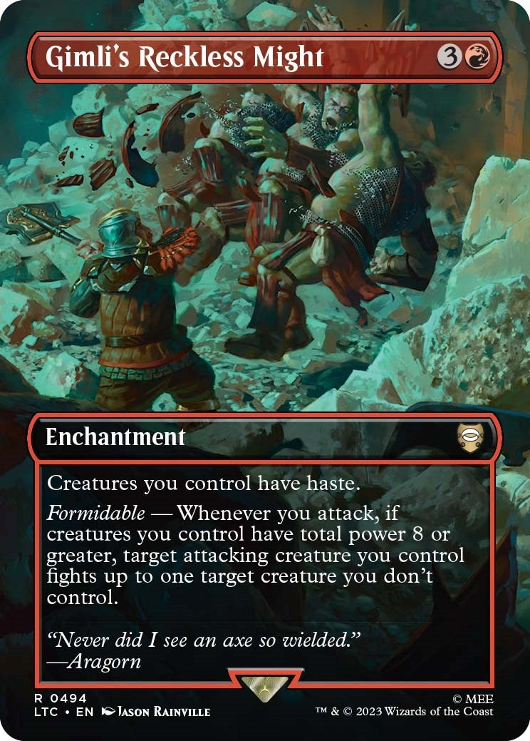 Gimli's Reckless Might (Borderless) (Commander: The Lord of the Rings: Tales of Middle-earth) (494)