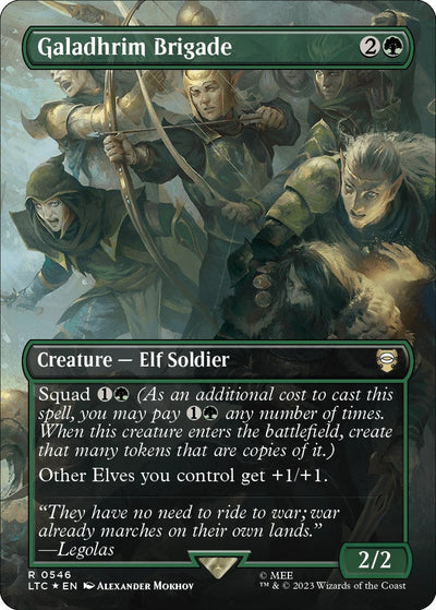 Galadhrim Brigade (Borderless) (Surge Foil) (Commander: The Lord of the Rings: Tales of Middle-earth) (546)