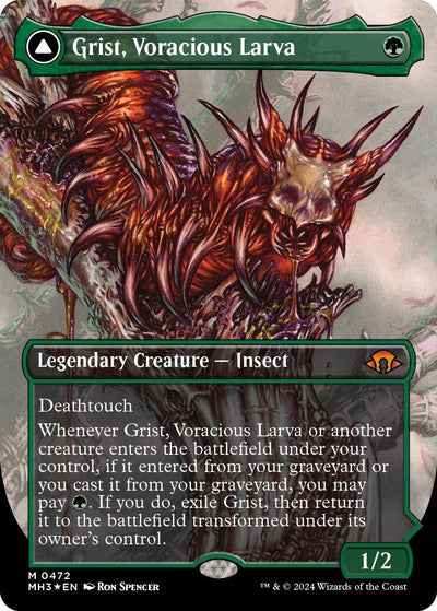 Grist, Voracious Larva (Borderless) (Textured Foil) (Modern Horizons 3) (472)