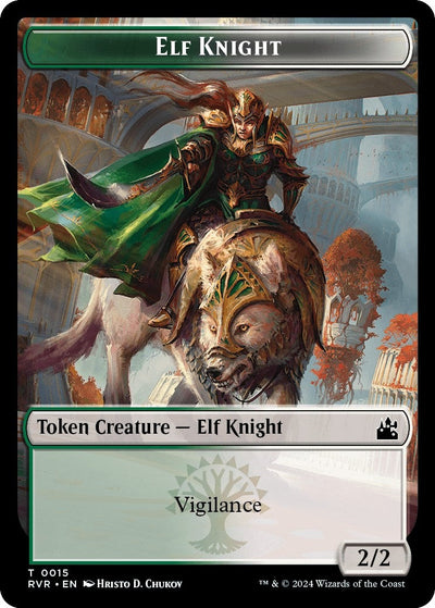 Elf Knight // Spirit (0004) Double-Sided Token (Ravnica Remastered) (15 // 4)