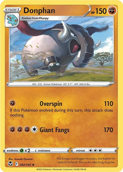 Image for Donphan (SWSH12: Silver Tempest) (092/195) - Pokemon