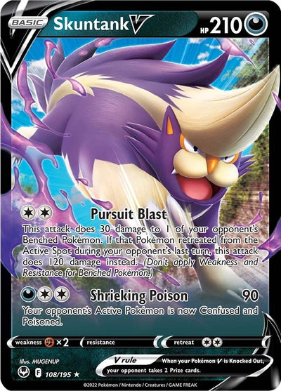 Image for Skuntank V (SWSH12: Silver Tempest) (108/195) - Pokemon