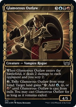 Glamorous Outlaw (Gilded Foil) (Streets of New Capenna) (374)