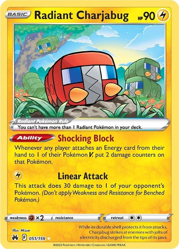 Image for Radiant Charjabug (Crown Zenith) (051/159) - Pokemon