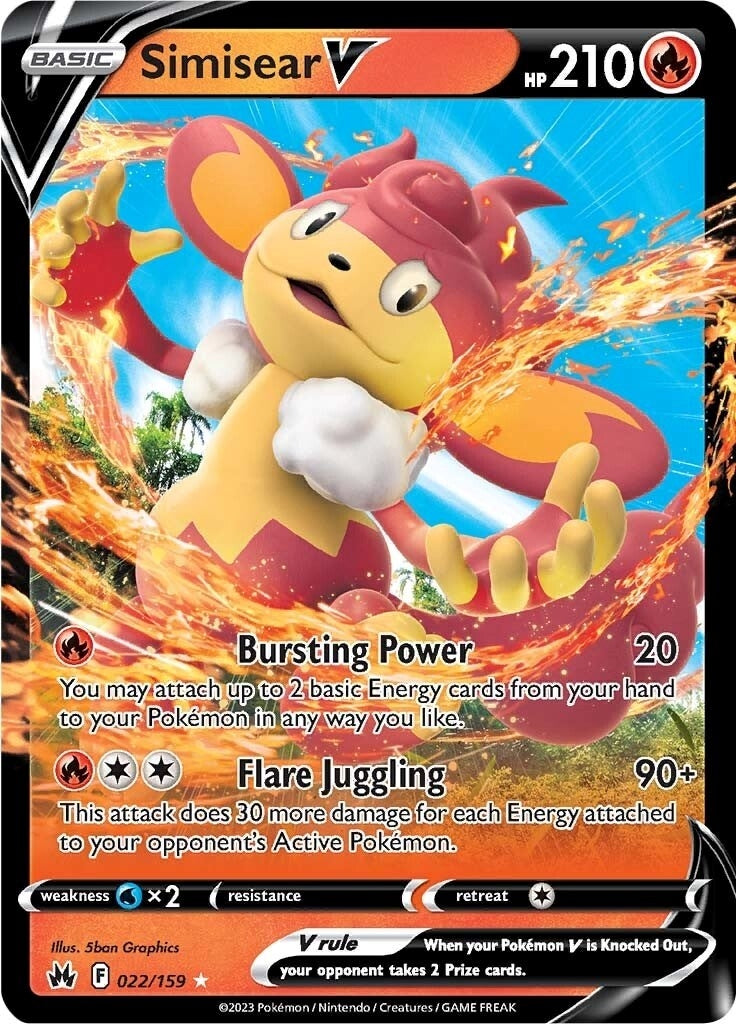 Image for Simisear V (Crown Zenith) (022/159) - Pokemon