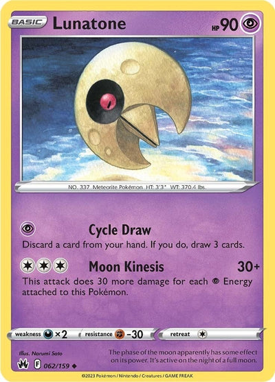 Image for Lunatone (Crown Zenith) (062/159) - Pokemon