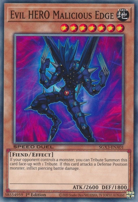 Image for Evil HERO Malicious Edge (Speed Duel GX: Duelists of Shadows) (SGX3-ENA01) - YuGiOh
