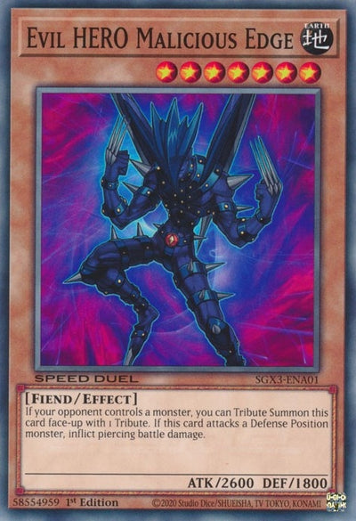 Image for Evil HERO Malicious Edge (Speed Duel GX: Duelists of Shadows) (SGX3-ENA01) - YuGiOh