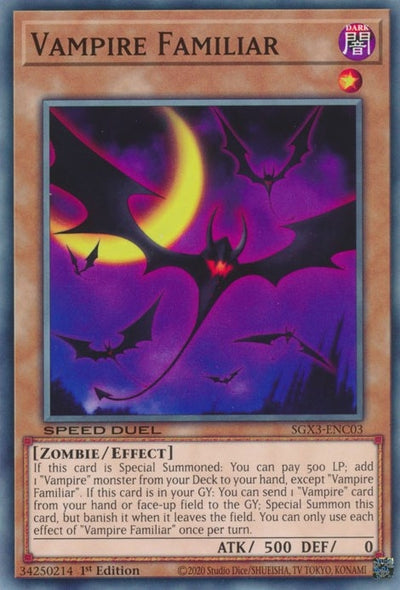 Image for Vampire Familiar (Speed Duel GX: Duelists of Shadows) (SGX3-ENC03) - YuGiOh