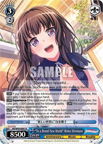 Image for "To a Brand New World" Rinko Shirokane (BanG Dream! Girls Band Party! 5th Anniversary) (BD/W95-E091 R) - Weiss Schwarz