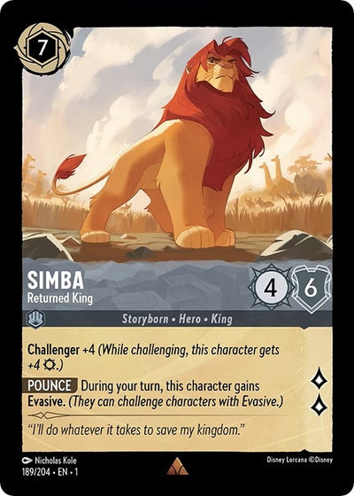 Image for Simba - Returned King (The First Chapter) (189/204) - Disney Lorcana