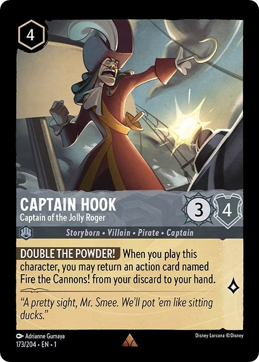 Image for Captain Hook - Captain of the Jolly Roger (The First Chapter) (173/204) - Disney Lorcana