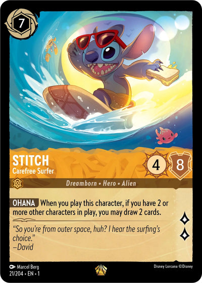 Image for Stitch - Carefree Surfer (The First Chapter) (21/204) - Disney Lorcana