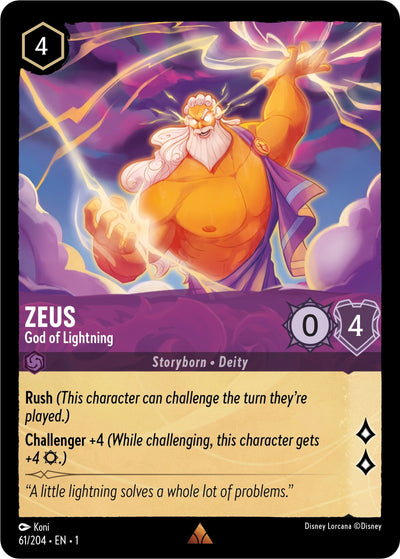 Image for Zeus - God of Lightning (The First Chapter) (61/204) - Disney Lorcana