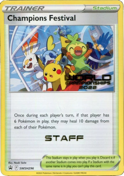 Image for Champions Festival - SWSH296 (World Championships 2022) [Staff] (SWSH: Sword & Shield Promo Cards) (SWSH296) - Pokemon