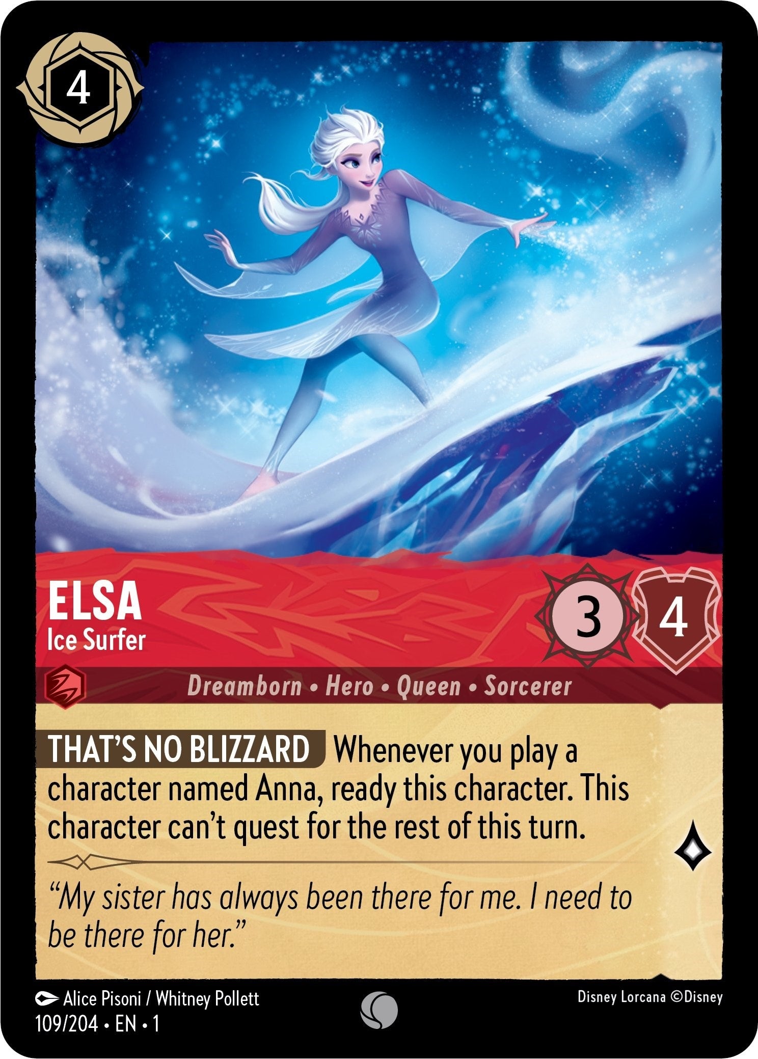 Image for Elsa - Ice Surfer (The First Chapter) (109/204) - Disney Lorcana