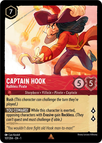 Image for Captain Hook - Ruthless Pirate (The First Chapter) (107/204) - Disney Lorcana