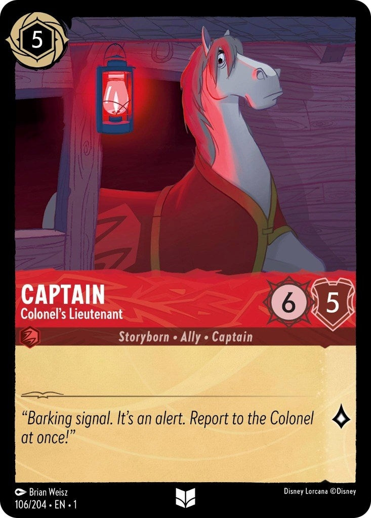Image for Captain - Colonel's Lieutenant (The First Chapter) (106/204) - Disney Lorcana
