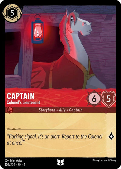 Image for Captain - Colonel's Lieutenant (The First Chapter) (106/204) - Disney Lorcana