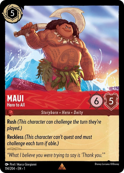 Image for Maui - Hero to All (The First Chapter) (114/204) - Disney Lorcana