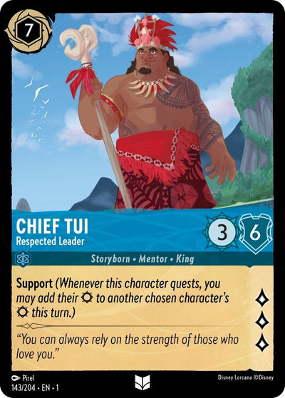 Image for Chief Tui - Respected Leader (The First Chapter) (143/204) - Disney Lorcana