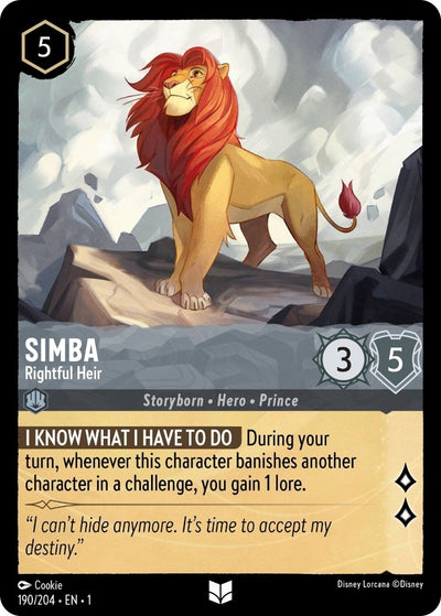 Image for Simba - Rightful Heir (The First Chapter) (190/204) - Disney Lorcana