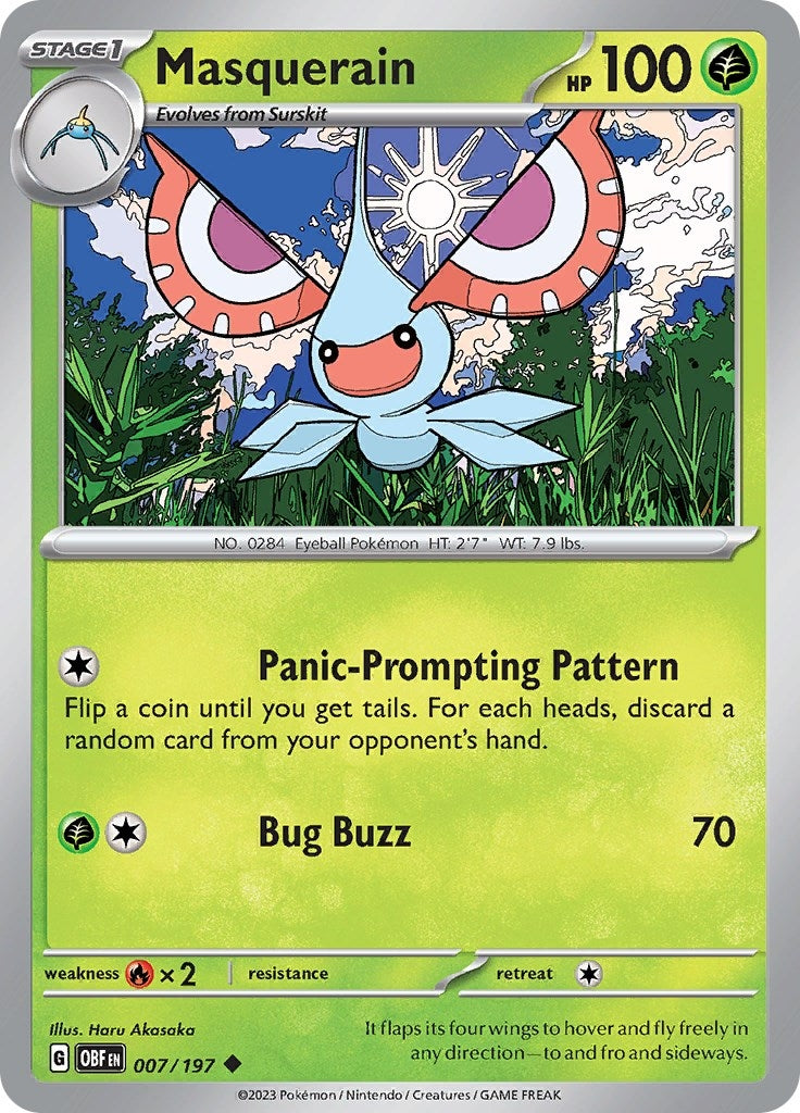 Image for Masquerain (SV03: Obsidian Flames) (007/197) - Pokemon