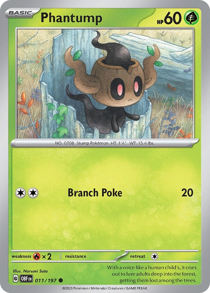 Image for Phantump (SV03: Obsidian Flames) (011/197) - Pokemon