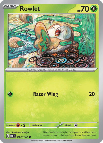 Image for Rowlet (SV03: Obsidian Flames) (013/197) - Pokemon